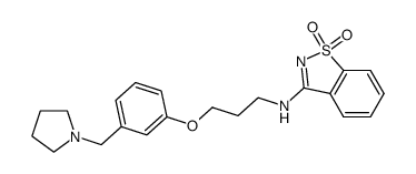 N-[3-[3-(1-pyrrolidinylmethyl)phenoxy]propyl]-1,2-benzisothiazol-3-amine 1,1-dioxide Structure