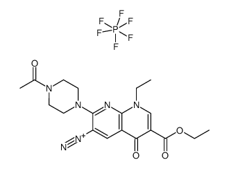 hexafluoro-l6-phosphane, 2-(4-acetylpiperazin-1-yl)-6-(ethoxycarbonyl)-8-ethyl-5-oxo-5,8-dihydro-1,8-naphthyridine-3-diazonium salt结构式