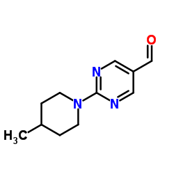2-(4-METHYL-PIPERIDIN-1-YL)-PYRIMIDINE-5-CARBALDEHYDE structure