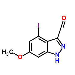 4-IODO-6-METHOXY-3-(1H)INDAZOLE CARBOXALDEHYDE structure