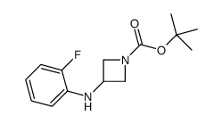 3-(2-氟苯氨基)-氮杂啶-1-羧酸叔丁酯结构式