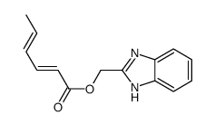 1H-benzimidazol-2-ylmethyl hexa-2,4-dienoate Structure