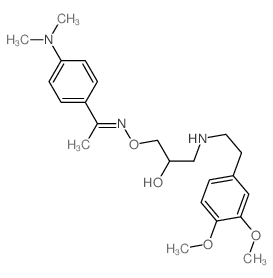 1-[2-(3,4-dimethoxyphenyl)ethylamino]-3-[1-(4-dimethylaminophenyl)ethylideneamino]oxy-propan-2-ol结构式