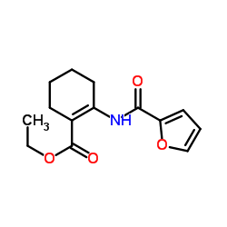 Ethyl 2-(2-furoylamino)-1-cyclohexene-1-carboxylate结构式
