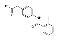 Benzeneacetic acid, 4-[(2-iodobenzoyl)amino] Structure