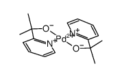 bis(N,O-[2-(2'-pyridyl)propan-2-olato])palladium(II) Structure