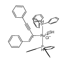 [Ru(C(CCPh)=CHPh)Cl(CS)(PPh3)2]结构式