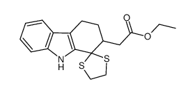 ethyl{2,3,4,9-tetrahydrospiro[1H-carbazole-1,2'[1,3]dithiolane]-2-yl}-2-acetate结构式