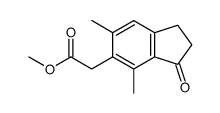 6-methoxycarbonylmethyl-5,7-dimethylindan-1-one结构式
