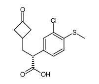 2(R)-(3-chloro-4-methylsulfanyl-phenyl)-3-(3-oxo-cyclobutyl)-propionic acid Structure