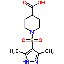 1-[(3,5-Dimethyl-1H-pyrazol-4-yl)sulfonyl]-4-piperidinecarboxylic acid Structure