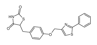 5-[4-(2-Phenyl-thiazol-4-ylmethoxy)-benzyl]-thiazolidine-2,4-dione结构式