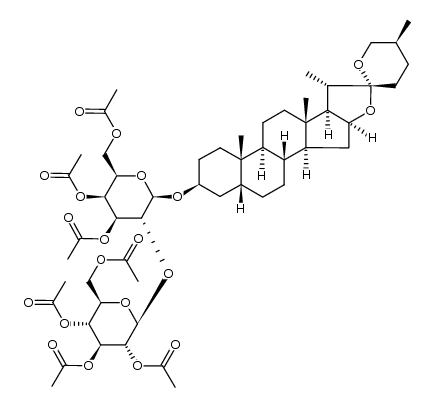 sarsasapogenyl 2,3,4,6-tetra-O-acetyl-β-D-glucopyranosyl-(1->2)-3,4,6-tri-O-acetyl-β-D-galactopyranoside结构式