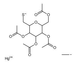 ethane,mercury(2+),[3,4,5-triacetyloxy-6-(acetyloxymethyl)oxan-2-yl]methanethiolate Structure