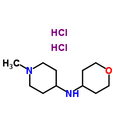 1-Methyl-N-(tetrahydro-2H-pyran-4-yl)-4-piperidinamine dihydrochloride Structure