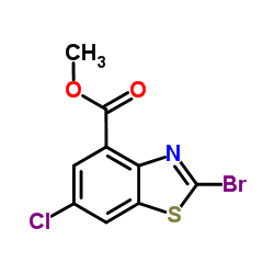 Methyl 2-bromo-6-chloro-1,3-benzothiazole-4-carboxylate结构式