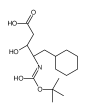 (3R,4S)-4-(tert-butoxycarbonylamino)-5-cyclohexyl-3-hydroxy-penta noic acid Structure
