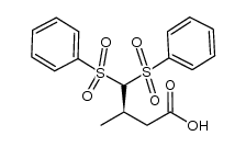 (R)-3-methyl-4,4-bis(phenylsulfonyl)butanoic acid Structure