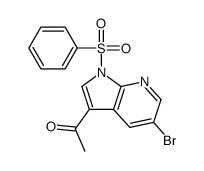 1-[5-Bromo-1-(phenylsulfonyl)-1H-pyrrolo[2,3-b]pyridin-3-yl]ethan one Structure
