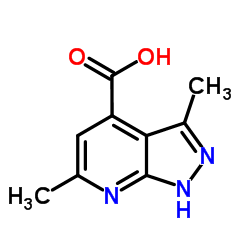 3,6-Dimethyl-1H-pyrazolo[3,4-b]pyridine-4-carboxylic acid结构式