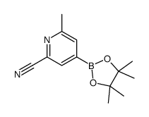 6-methyl-4-(4,4,5,5-tetramethyl-1,3,2-dioxaborolan-2-yl)pyridine-2-carbonitrile Structure