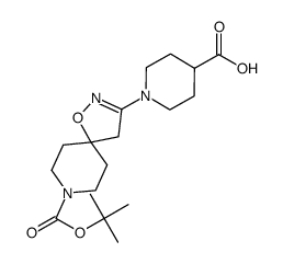 3-(4-Carboxy-piperidin-1-yl)-1-oxa-2,8-diaza-spiro[4.5]dec-2-ene-8-carboxylicacidtert-butylester结构式