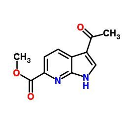 methyl 3-acetyl-1H-pyrrolo[2,3-b]pyridine-6-carboxylate结构式