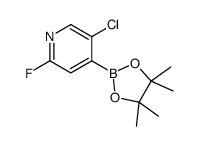 5-氯-2-氟-4-(4,4,5,5-四甲基-1,3,2-二噁硼烷-2-基)吡啶结构式