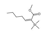 methyl (E)-2-(trimethylsilyl)-2-heptenoate结构式