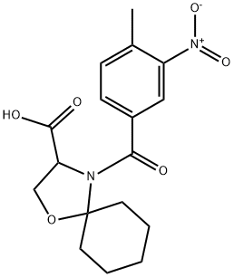 4-(4-甲基-3-硝基苯甲酰基)-1-氧杂-4-氮杂螺[4.5]癸烷-3-羧酸图片