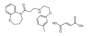 but-2-enedioic acid,1-(3,4-dihydro-2H-1,5-benzothiazepin-5-yl)-3-[2-(3-methylphenoxy)ethylamino]propan-1-one Structure