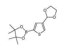 2-(4-[1,3]Dioxolan-2-yl-thiophen-2-yl)-4,4,5,5-tetramethyl-[1,3,2]dioxaborolane结构式