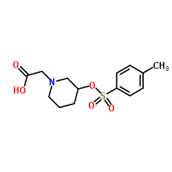 (3-{[(4-Methylphenyl)sulfonyl]oxy}-1-piperidinyl)acetic acid Structure