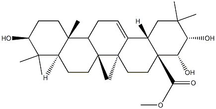 3β,21α,22α-Trihydroxyolean-12-en-28-oic acid methyl ester Structure