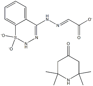 2,2,6,6-Tetramethyl-4-piperidinone 2-(1,1-dioxido-2H-1,2,3-benzothiadiazin-4-yl)hydrazone acetate结构式