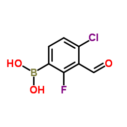 (4-氯-2-氟-3-甲酰基苯基)硼酸结构式