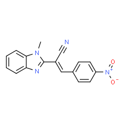 (E)-2-(1-methyl-1H-benzo[d]imidazol-2-yl)-3-(4-nitrophenyl)acrylonitrile structure