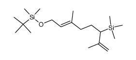 8-(tert-butyldimethylsilanyloxy)-2,6-dimethyl-3-(trimethylsilanyl)octa-1,6-diene结构式