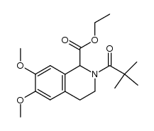 ethyl 6,7-dimethoxy-2-pivaloyl-1,2,3,4-tetrahydroisoquinoline-1-carboxylate Structure