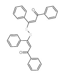 (Z)-3-[(Z)-3-oxo-1,3-diphenyl-prop-1-enyl]disulfanyl-1,3-diphenyl-prop-2-en-1-one structure