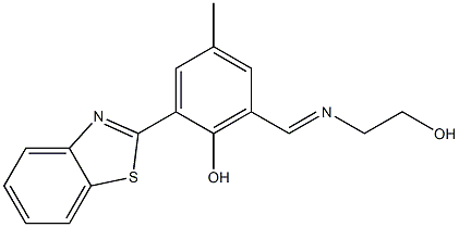 Phenol, 2-(2-benzothiazolyl)-6-[[(2-hydroxyethyl)imino]methyl]-4-methyl- picture