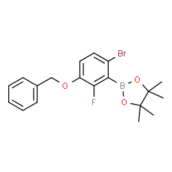 3-(Benzyloxy)-6-bromo-2-fluorophenylboronic acid pinacol ester structure