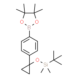 tert-Butyldimethyl(1-(4-(4,4,5,5-tetramethyl-1,3,2-dioxaborolan-2-yl)phenyl)cyclopropoxy)silane Structure