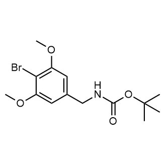 4-溴-3,5-二甲氧基苄基氨基甲酸叔丁酯结构式