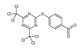 2-(4-nitrophenyl)sulfanyl-4,6-bis(trichloromethyl)-1,3,5-triazine结构式