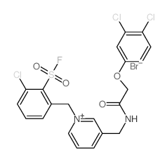 2-chloro-6-[[5-[[[2-(3,4-dichlorophenoxy)acetyl]amino]methyl]pyridin-1-yl]methyl]benzenesulfonyl fluoride Structure