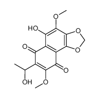 5-Hydroxy-7-(1-hydroxyethyl)-4,8-dimethoxynaphtho[1,2-d]-1,3-dioxole-6,9-dione Structure