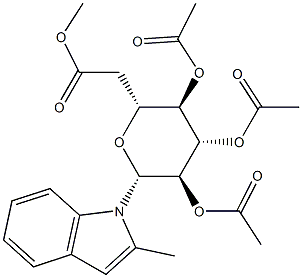 2-Methyl-1-(2-O,3-O,4-O,6-O-tetraacetyl-β-D-glucopyranosyl)-1H-indole结构式