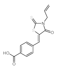 Benzoic acid,4-[[4-oxo-3-(2-propen-1-yl)-2-thioxo-5-thiazolidinylidene]methyl]- Structure