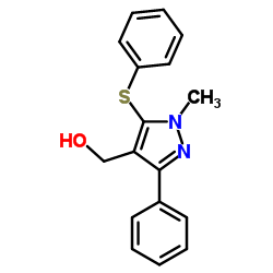 [1-Methyl-3-phenyl-5-(phenylsulfanyl)-1H-pyrazol-4-yl]methanol结构式